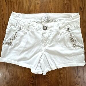 BKE Mollie White Mollie Stretch‎ Jeweled Women's Shorts Size 25 - 3.5" Inseam